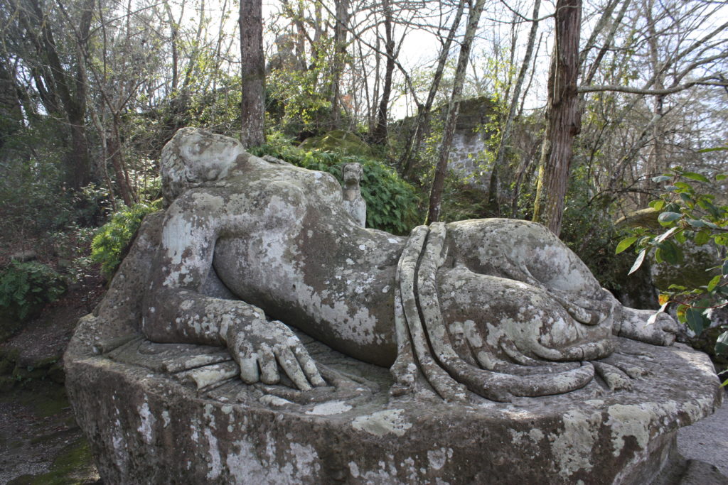 The sleeping Nymph at Bomarzo's park of monsters